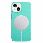 For iPhone 14 Plus Wheat MagSafe Magnetic Straw Material + TPU Phone Case(Green) - 1