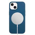 For iPhone 14 Plus Wheat MagSafe Magnetic Straw Material + TPU Phone Case(Blue) - 1