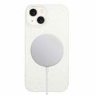 For iPhone 14 Wheat MagSafe Magnetic Straw Material + TPU Phone Case(White) - 1