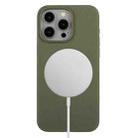 For iPhone 14 Pro Max Wheat MagSafe Magnetic Straw Material + TPU Phone Case(Army Green) - 1