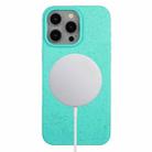 For iPhone 13 Pro Max Wheat MagSafe Magnetic Straw Material + TPU Phone Case(Green) - 1