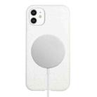 For iPhone 12 Wheat MagSafe Magnetic Straw Material + TPU Phone Case(White) - 1