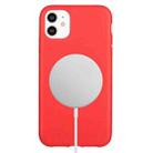 For iPhone 11 Wheat MagSafe Magnetic Straw Material + TPU Phone Case(Red) - 1