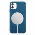 For iPhone 11 Wheat MagSafe Magnetic Straw Material + TPU Phone Case(Blue) - 1