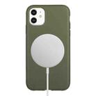 For iPhone 11 Wheat MagSafe Magnetic Straw Material + TPU Phone Case(Army Green) - 1