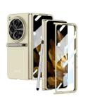 For OPPO Find N3 / OnePlus Open GKK Ultra-thin Full Coverage Phone Flip Case with Pen(Gold) - 1