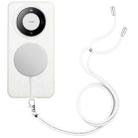 For Huawei Mate 60 Wheat MagSafe Magnetic Straw Material + TPU Phone Case with Lanyard(White) - 1