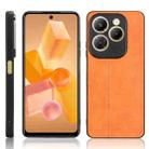 For Infinix Hot 40 4G / Hot 40 Pro 4G Cow Pattern Sewing Back Cover Phone Case(Orange) - 1