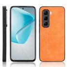 For Infinix Hot 50 Pro 4G Cow Pattern Sewing Back Cover Phone Case(Orange) - 1
