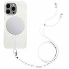 For iPhone 15 Pro Max Wheat MagSafe Magnetic Straw Material + TPU Phone Case with Lanyard(White) - 1