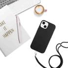 For iPhone 13 Wheat MagSafe Magnetic Straw Material + TPU Phone Case with Lanyard(Black) - 4