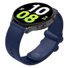22mm Universal Solid Color Reverse Buckle Silicone Watch Band(Dark Blue) - 1