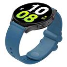 22mm Universal Solid Color Reverse Buckle Silicone Watch Band(Blue) - 1