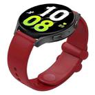 22mm Universal Solid Color Reverse Buckle Silicone Watch Band(Wine Red) - 1