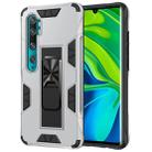 For Xiaomi Mi CC9 Pro Armor Shockproof TPU + PC Magnetic Protective Case with Invisible Holder(Silver) - 1