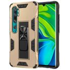 For Xiaomi Mi CC9 Pro Armor Shockproof TPU + PC Magnetic Protective Case with Invisible Holder(Gold) - 1