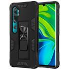 For Xiaomi Mi CC9 Pro Armor Shockproof TPU + PC Magnetic Protective Case with Invisible Holder(Black) - 1