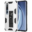 For Xiaomi Mi 10 5G / 10 Pro 5G Armor Shockproof TPU + PC Magnetic Protective Case with Invisible Holder(White) - 1