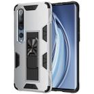For Xiaomi Mi 10 5G / 10 Pro 5G Armor Shockproof TPU + PC Magnetic Protective Case with Invisible Holder(Silver) - 1