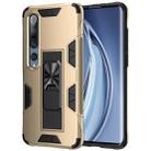 For Xiaomi Mi 10 5G / 10 Pro 5G Armor Shockproof TPU + PC Magnetic Protective Case with Invisible Holder(Gold) - 1