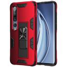For Xiaomi Mi 10 5G / 10 Pro 5G Armor Shockproof TPU + PC Magnetic Protective Case with Invisible Holder(Red) - 1