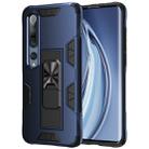 For Xiaomi Mi 10 5G / 10 Pro 5G Armor Shockproof TPU + PC Magnetic Protective Case with Invisible Holder(Blue) - 1