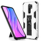 For Xiaomi Redmi 9 Armor Shockproof TPU + PC Magnetic Protective Case with Invisible Holder(White) - 1