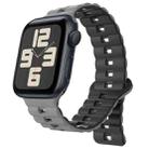 For Apple Watch SE 2023 40mm Reverse Buckle Two Color Magnetic Silicone Watch Band(Grey+Black) - 1