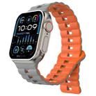 For Apple Watch Ultra 2 49mm Reverse Buckle Two Color Magnetic Silicone Watch Band(Grey+Orange) - 1