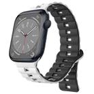 For Apple Watch Series 8 41mm Reverse Buckle Two Color Magnetic Silicone Watch Band(White+Black) - 1