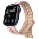For Apple Watch SE 2022 40mm Reverse Buckle Two Color Magnetic Silicone Watch Band(Pink+Grey) - 1