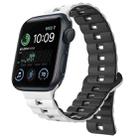 For Apple Watch SE 2022 40mm Reverse Buckle Two Color Magnetic Silicone Watch Band(White+Black) - 1