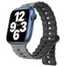 For Apple Watch Series 7 41mm Reverse Buckle Two Color Magnetic Silicone Watch Band(Grey+Black) - 1