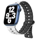 For Apple Watch Series 7 41mm Reverse Buckle Two Color Magnetic Silicone Watch Band(White+Black) - 1