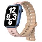 For Apple Watch Series 7 45mm Reverse Buckle Two Color Magnetic Silicone Watch Band(Pink+Grey) - 1