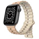 For Apple Watch 6 40mm Reverse Buckle Two Color Magnetic Silicone Watch Band(Milk White+Old White) - 1