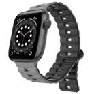 For Apple Watch 6 40mm Reverse Buckle Two Color Magnetic Silicone Watch Band(Grey+Black) - 1