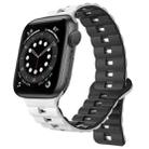 For Apple Watch 6 40mm Reverse Buckle Two Color Magnetic Silicone Watch Band(White+Black) - 1