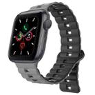 For Apple Watch Series 5 44mm Reverse Buckle Two Color Magnetic Silicone Watch Band(Grey+Black) - 1