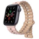 For Apple Watch Series 5 40mm Reverse Buckle Two Color Magnetic Silicone Watch Band(Pink+Grey) - 1