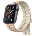 For Apple Watch Series 4 40mm Reverse Buckle Two Color Magnetic Silicone Watch Band(Milk White+Old White) - 1