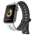 For Apple Watch Series 3 42mm Reverse Buckle Two Color Magnetic Silicone Watch Band(White+Black) - 1