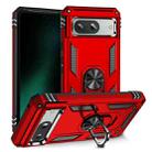 For Google Pixel 8a Shockproof TPU + PC Phone Case with Holder(Red) - 1