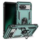 For Google Pixel 8a Shockproof TPU + PC Phone Case with Holder(Dark Green) - 1