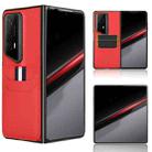 For Honor Magic V2 RSR Porsche Design Litchi Texture Card Slots Back Cover Phone Case(Red) - 1