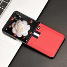 For Honor Magic V Flip Litchi Texture Card Slots Back Cover Phone Case(Red) - 2