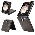 For Honor Magic V Flip Litchi Texture Card Slots Back Cover Phone Case(Grey) - 1