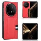 For Honor Magic V5 Litchi Texture Card Slots Back Cover Phone Case(Red) - 1