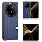 For Honor Magic V5 Litchi Texture Card Slots Back Cover Phone Case(Blue) - 1
