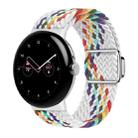 For Google Pixel Watch / Watch 2 Nylon Loop Magnetic Buckle Watch Band(White Rainbow) - 1